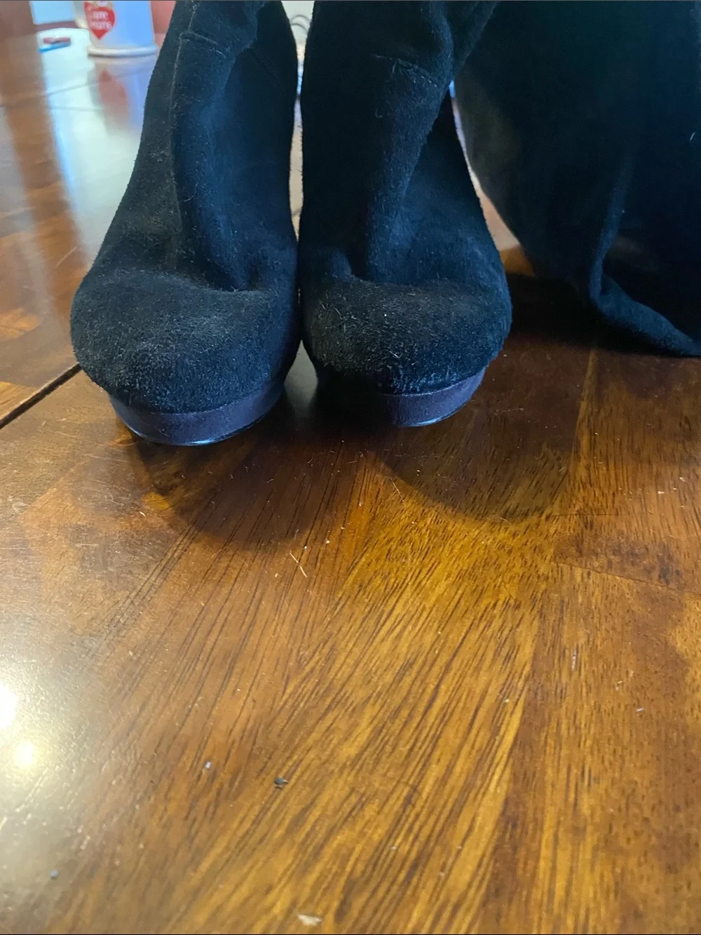 Nine West Black Suede Over-the-Knee Platform Stiletto Boots